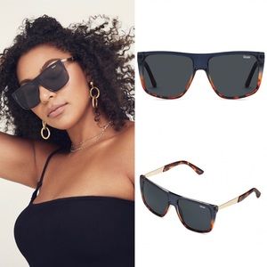 Quay INCOGNITO Navy Leopard Sunglasses NWT